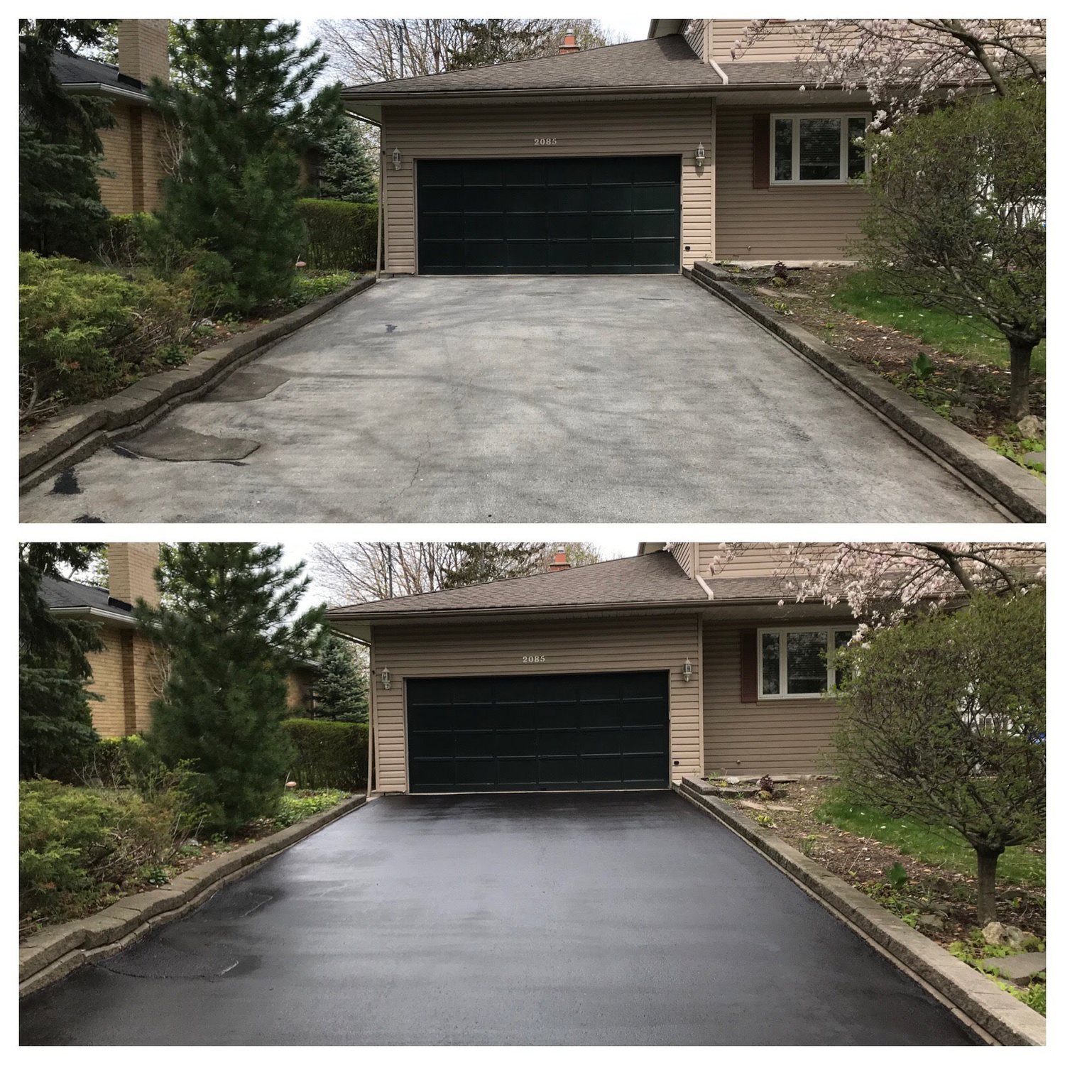 The Driveway Doctor driveway restoration before and after